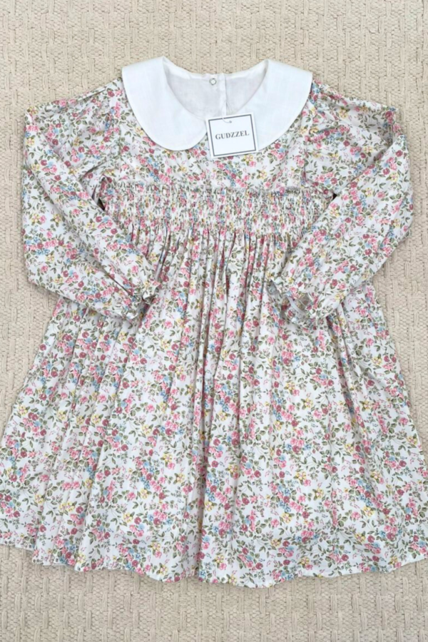 Vestido clasico flores manga larga