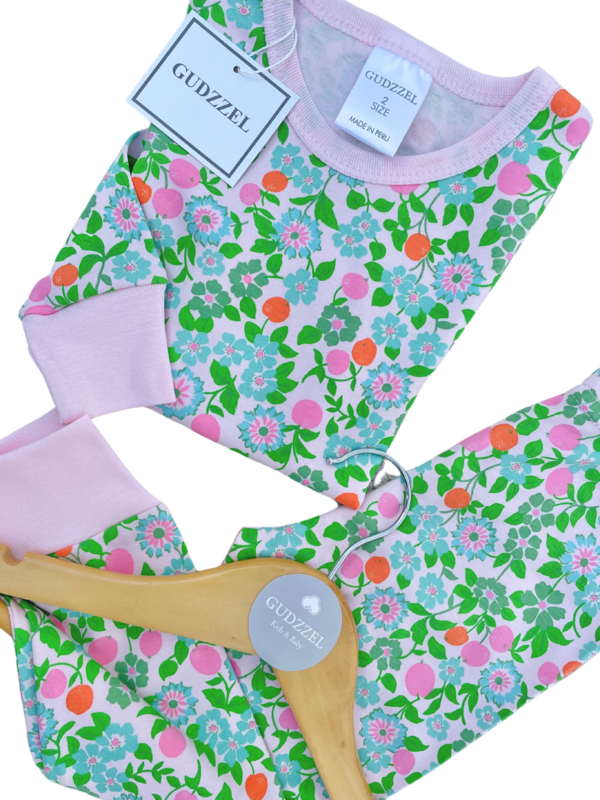 Pijama algodón pima rosa Flores