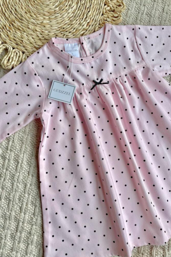 rosado puntos vestido rosado puntos invierno bebe