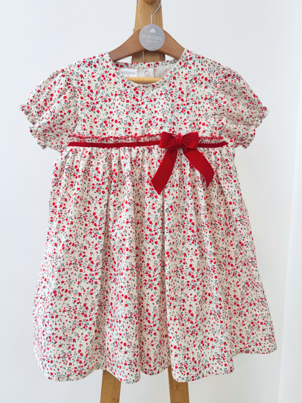 Vestido clásico manga corta Carmesí