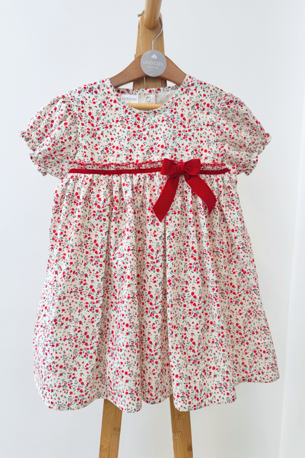 Vestido clásico manga corta Carmesí