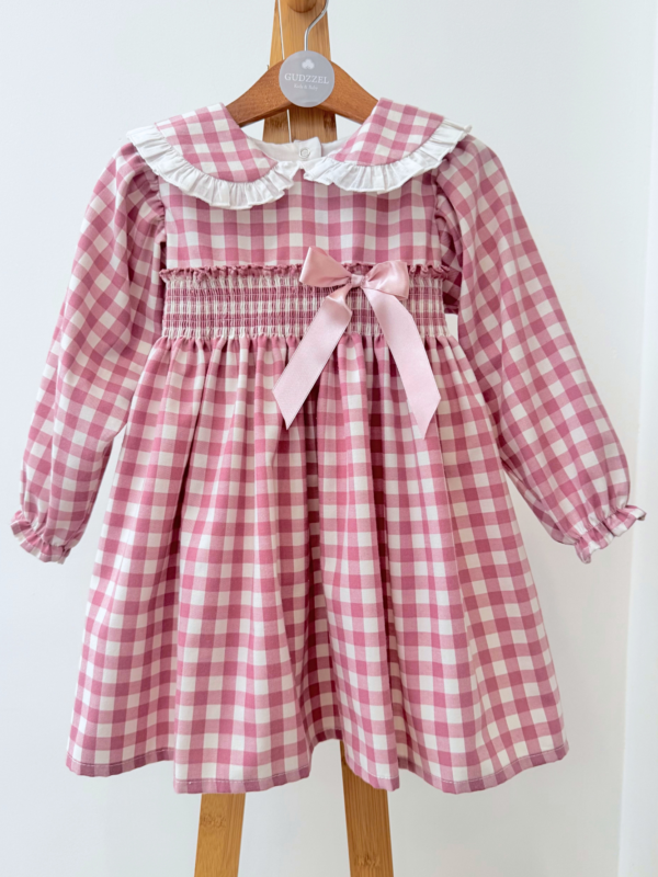 Vestido clásico manga larga Pink Vichy