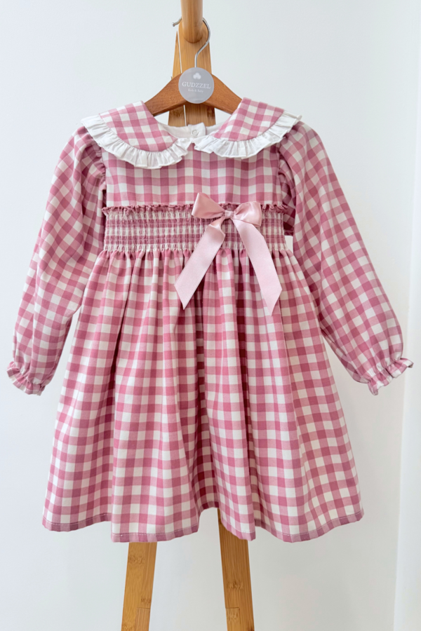 Vestido clásico manga larga Pink Vichy