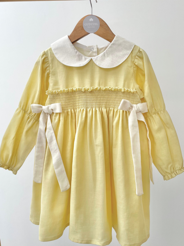 Vestido clasico manga larga Amarillo Maíz