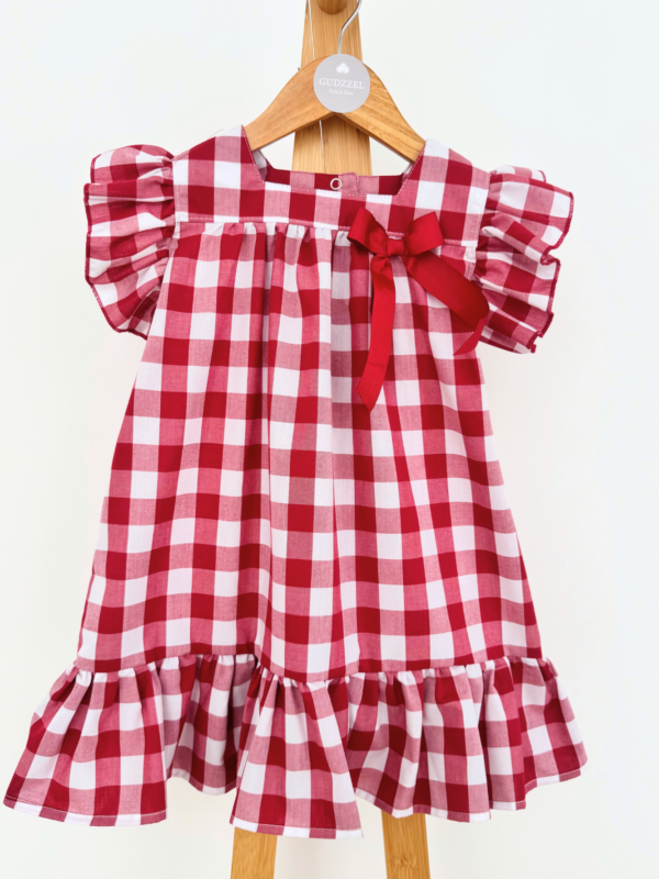 Vestido manga corta Vichy Petit Red
