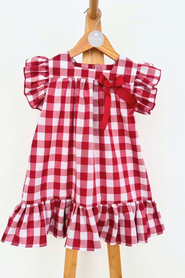 Vestido manga corta Vichy Petit Red