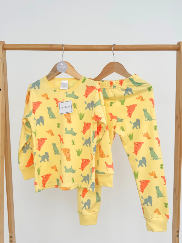 Pijama algodón pima Perritos Amarillo Maíz