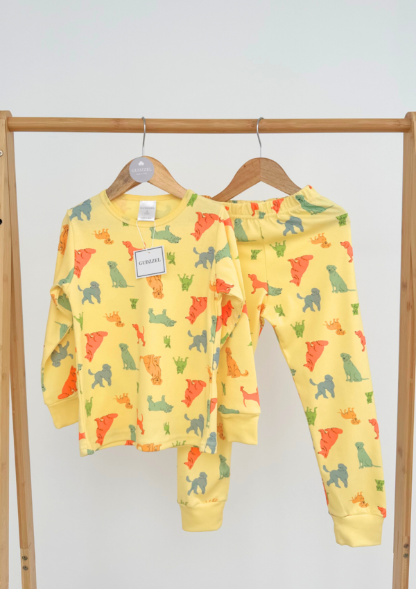 PROMOCIÓN DE PIJAMAS (22) Pijama algodón pima Perritos Amarillo Maíz