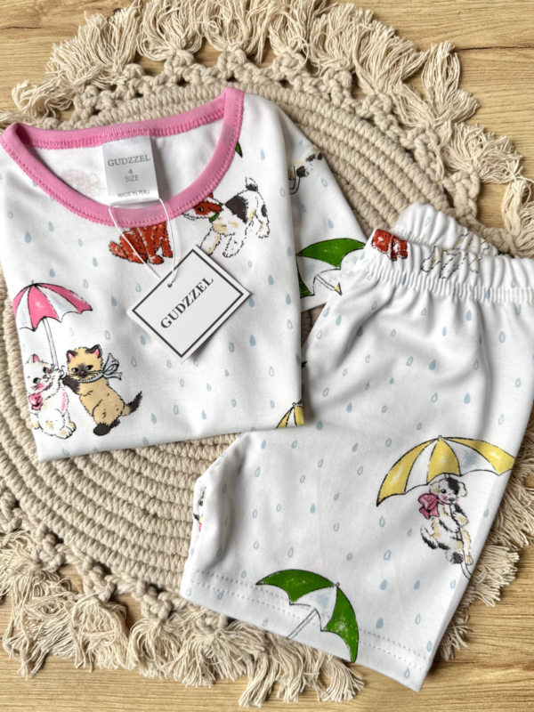 Pijama verano algodón pima flores gatitos & paraguas