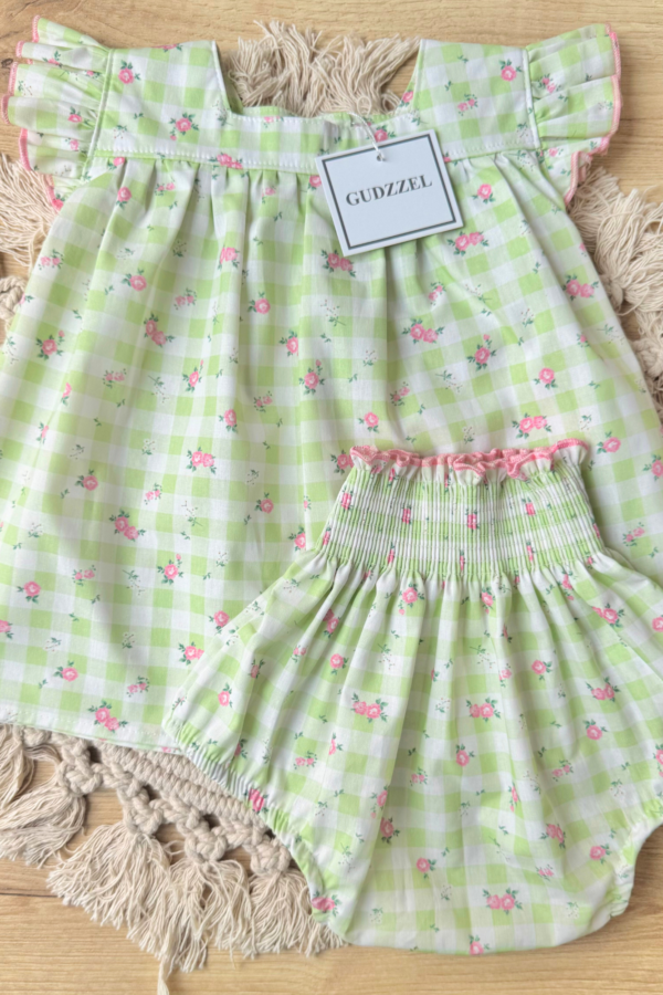 set Flor Vichy Verde