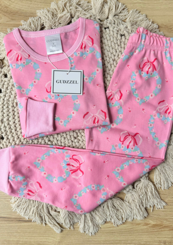 Pijama algodón pima Lazos con Corazones