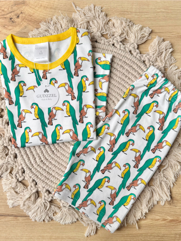 Pijama verano algodón pima Loros