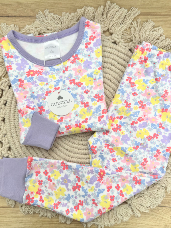 Pijama algodón pima Flores Lila