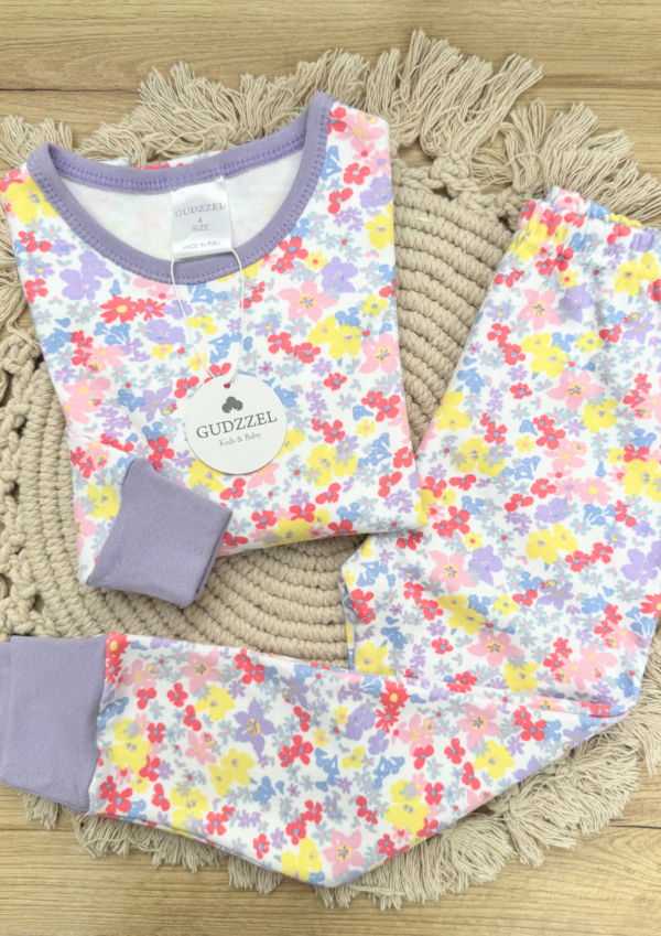 Pijama algodón pima Flores Lila