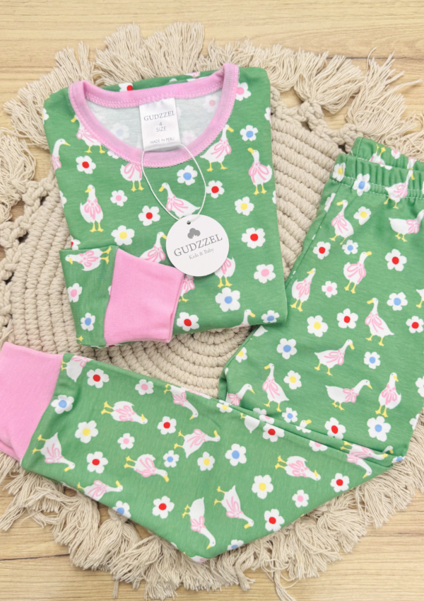 Pijama manga larga algodón pima Patitos