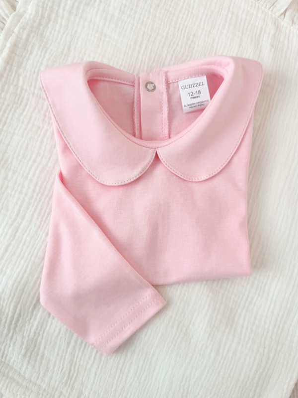 Polo manga larga Rosado Cuello Bebé para niña