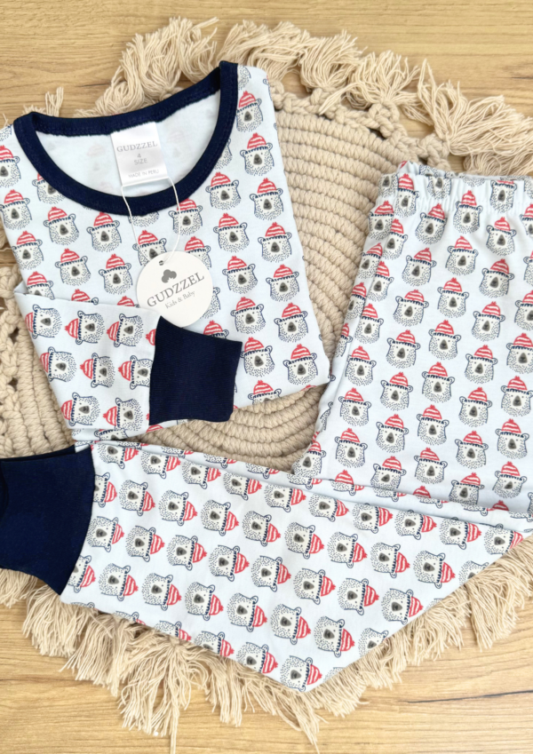 Pijama algodón pima Osito Azul