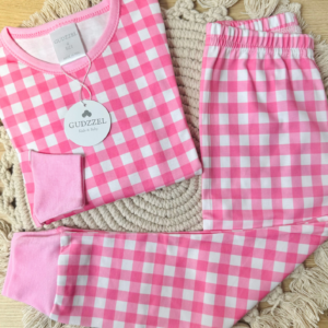 Pijama algodón pima Vichy Rosa