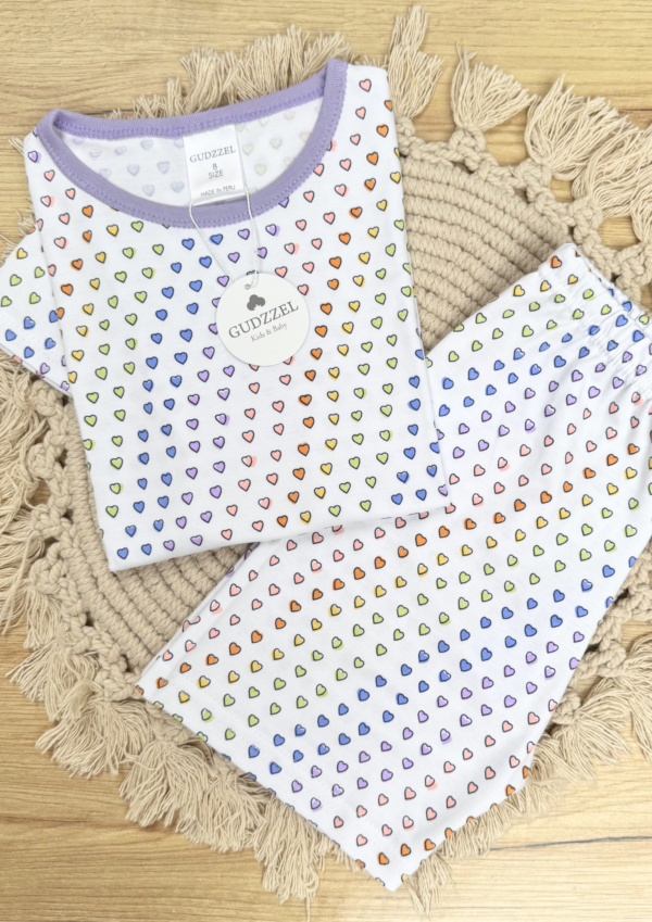Pijama verano algodón pima Corazones