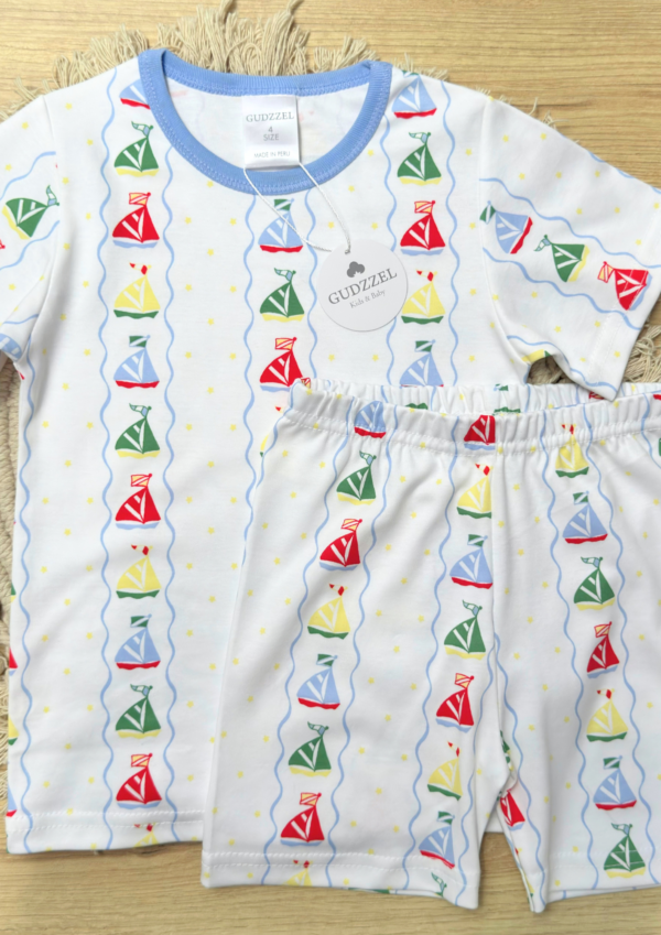 Pijama verano algodón pima Barcos Coloridos